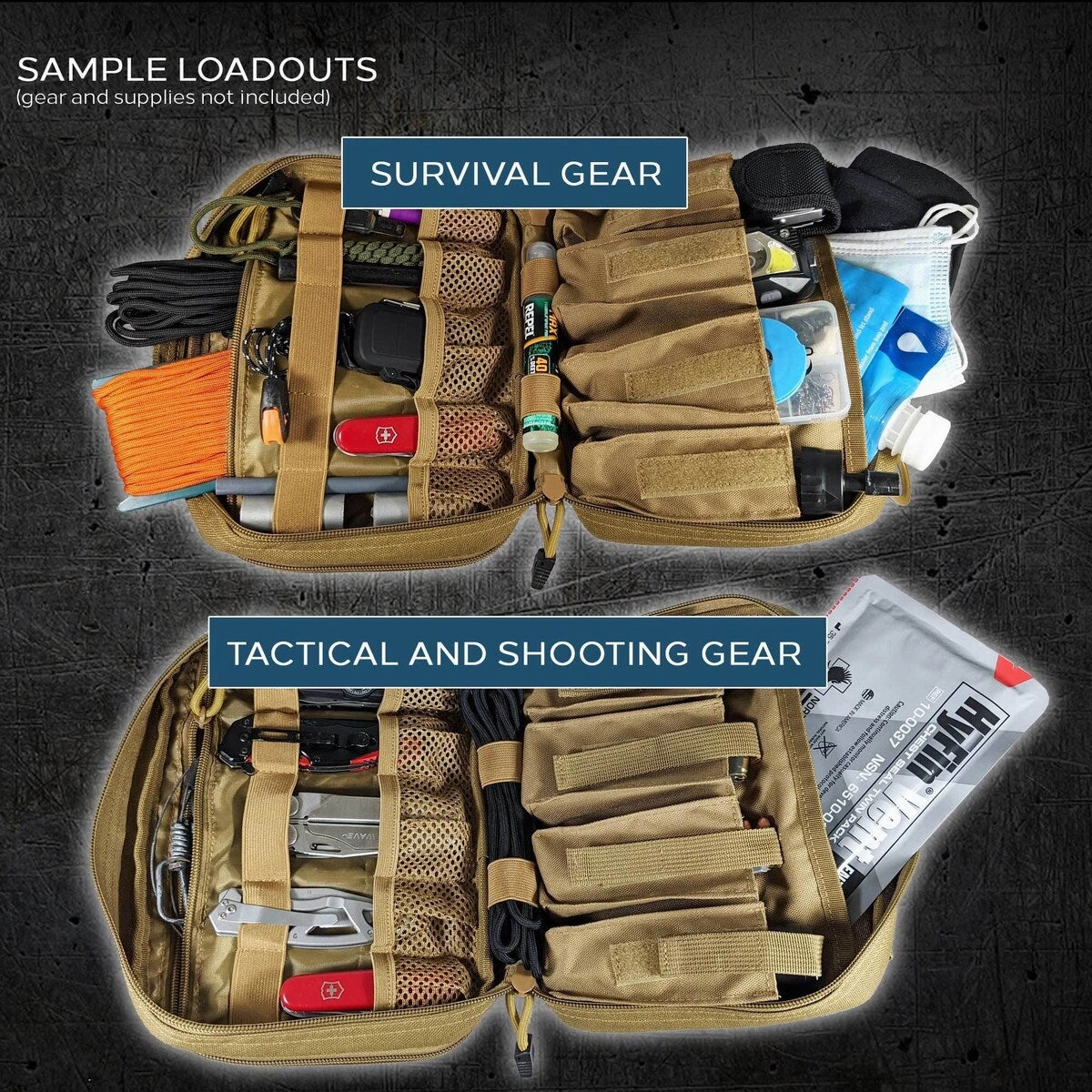 Backpack OrganizerUtility Bag Pouch;Go Bags;Bug Out Bags;72 Hour Kits;Survival Kits;Tactical Pack;First Aid Supplies
