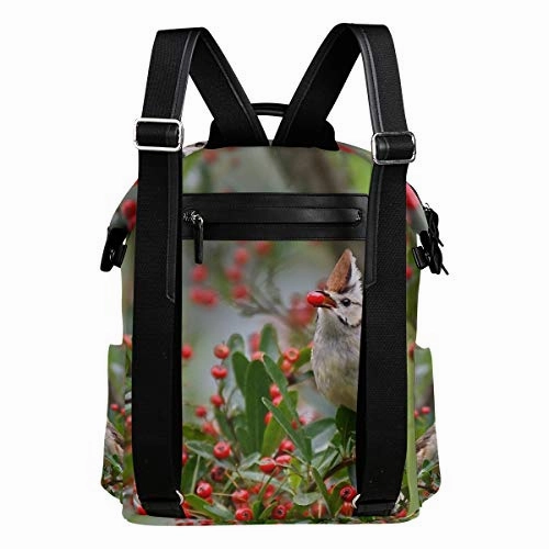 Backpack Red Fruit Beautiful Tree Bird Mens Laptop Backpacks Hiking Bag School Daypack