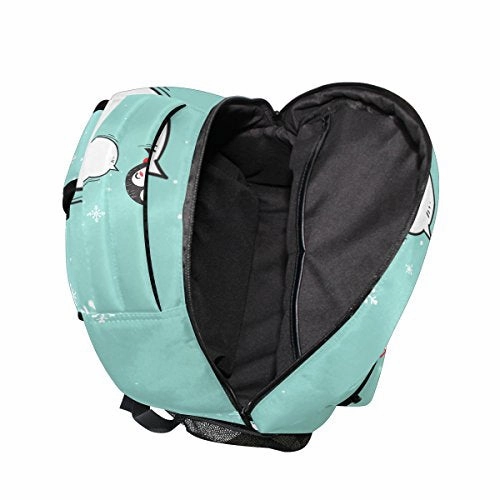 Backpack Travel Cartoon Penguin School Bookbags Shoulder Laptop Daypack College Bag for Womens Mens