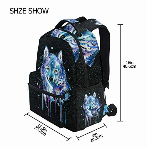 Backpack Travel Universe Wolf Space Galaxy School Bookbags Shoulder Laptop Daypack College Bag