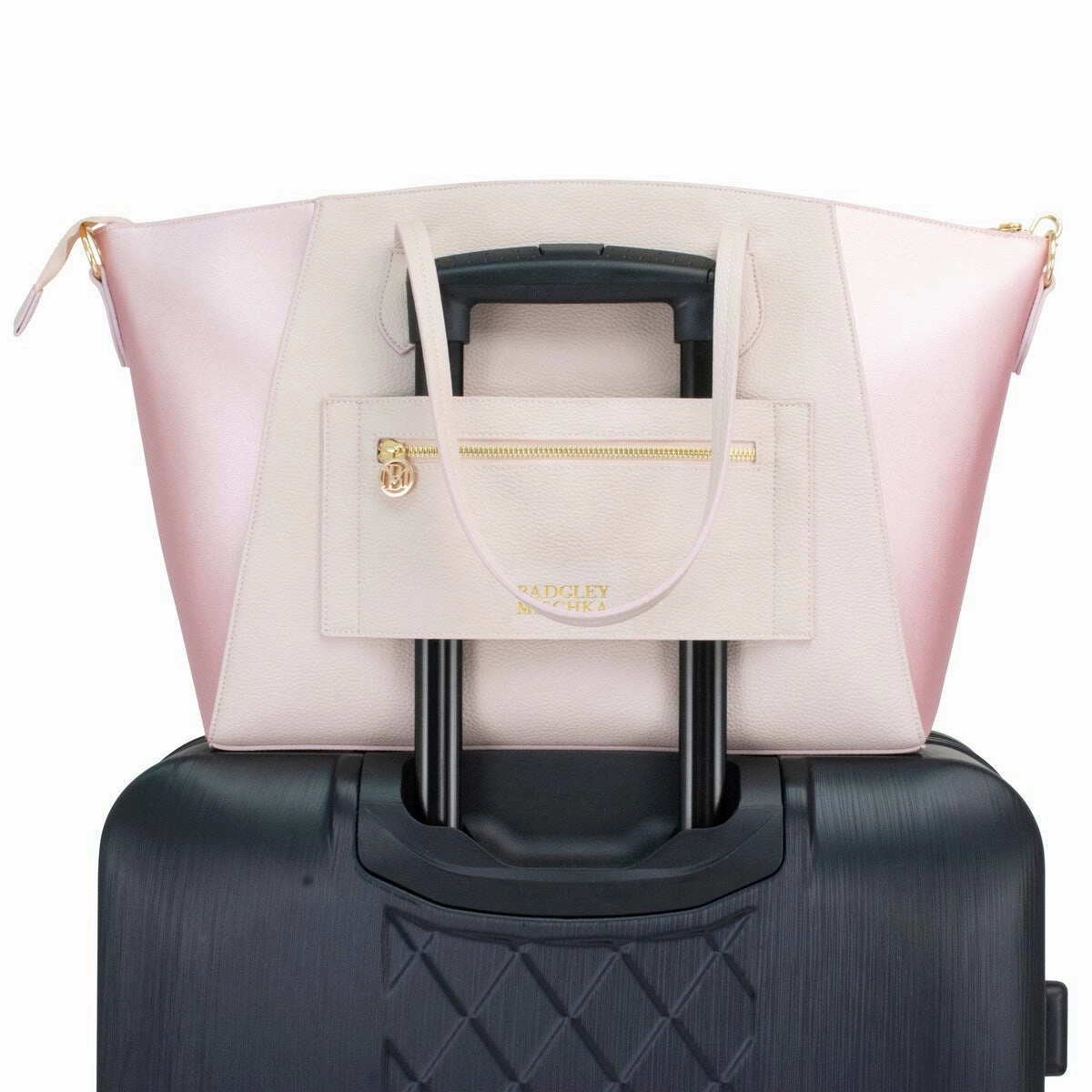 BADGLEY MISCHKA Caroline Vegan Leather Tote Weekender Travel Bag