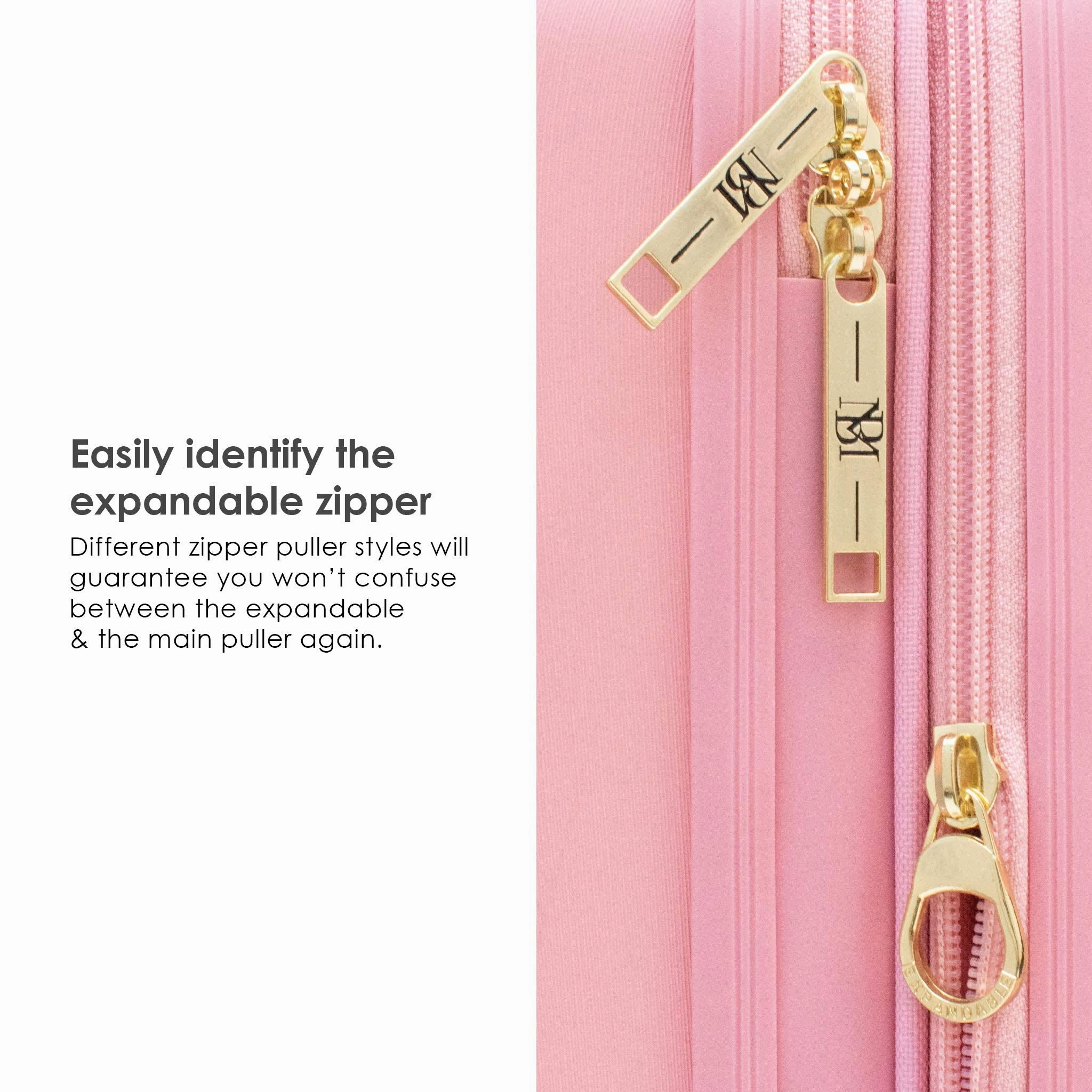 Badgley Mischka Diamond Hard Expandable Spinner Carry-on Suitcase (Pink)