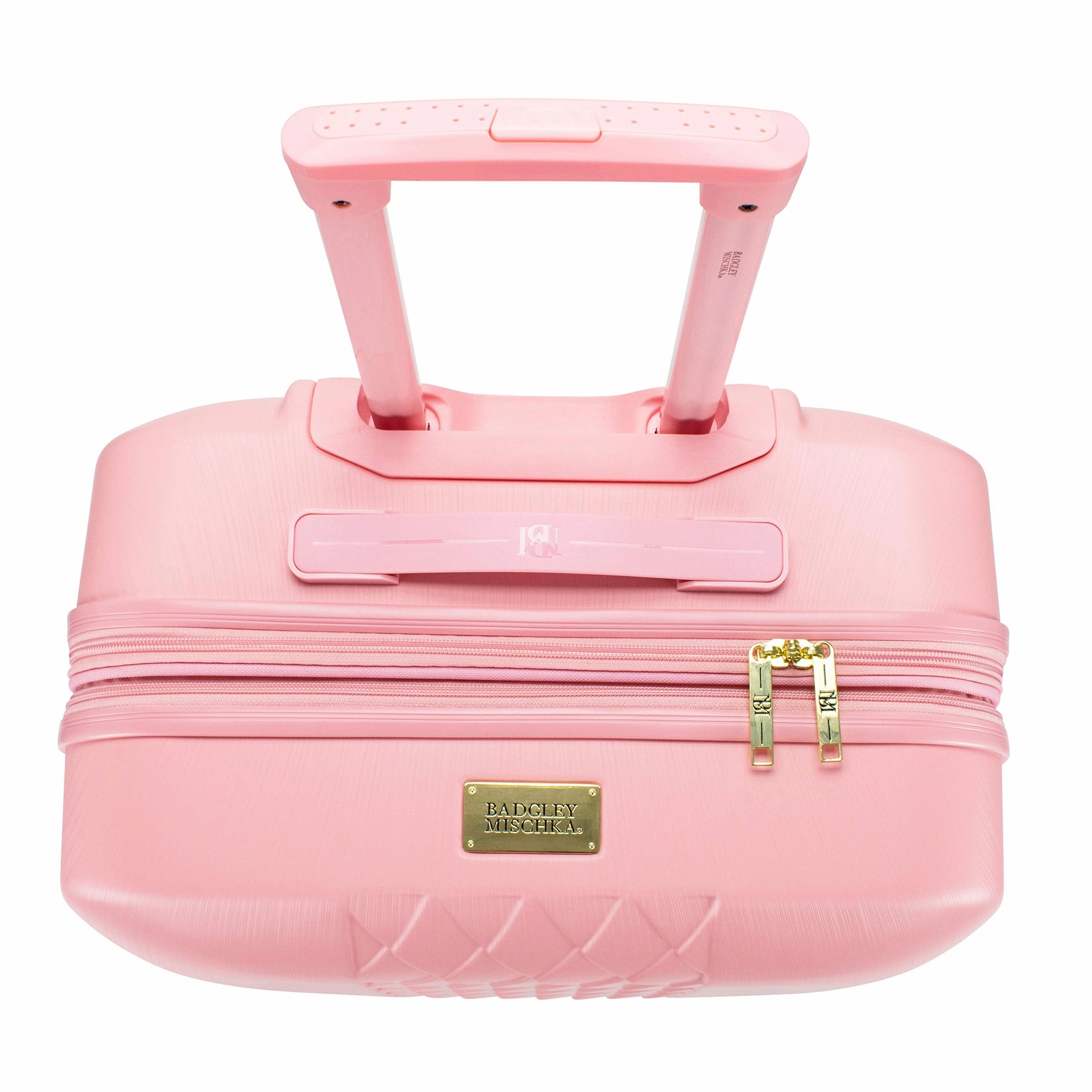 Badgley Mischka Diamond Hard Expandable Spinner Carry-on Suitcase (Pink)