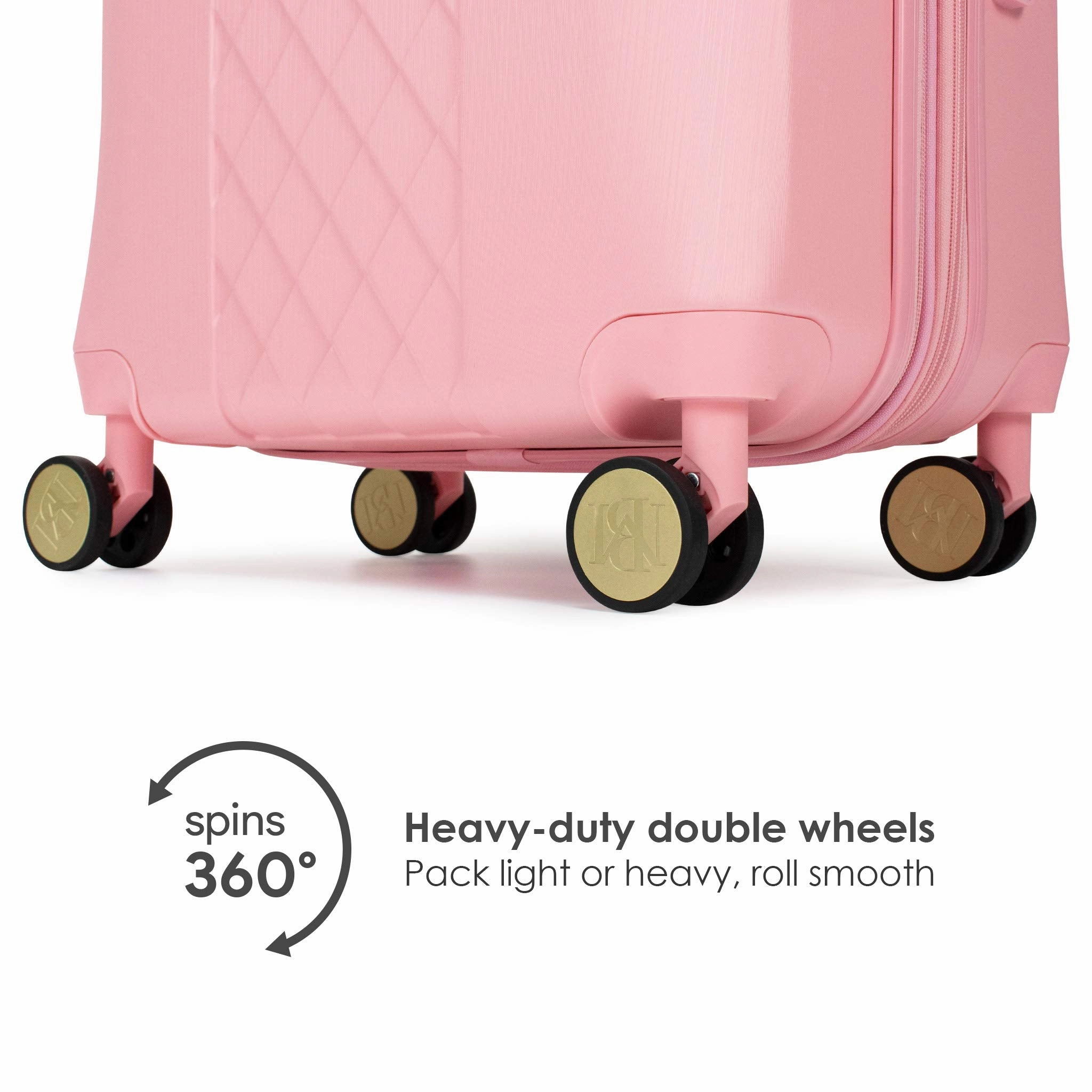Badgley Mischka Diamond Hard Expandable Spinner Carry-on Suitcase (Pink)
