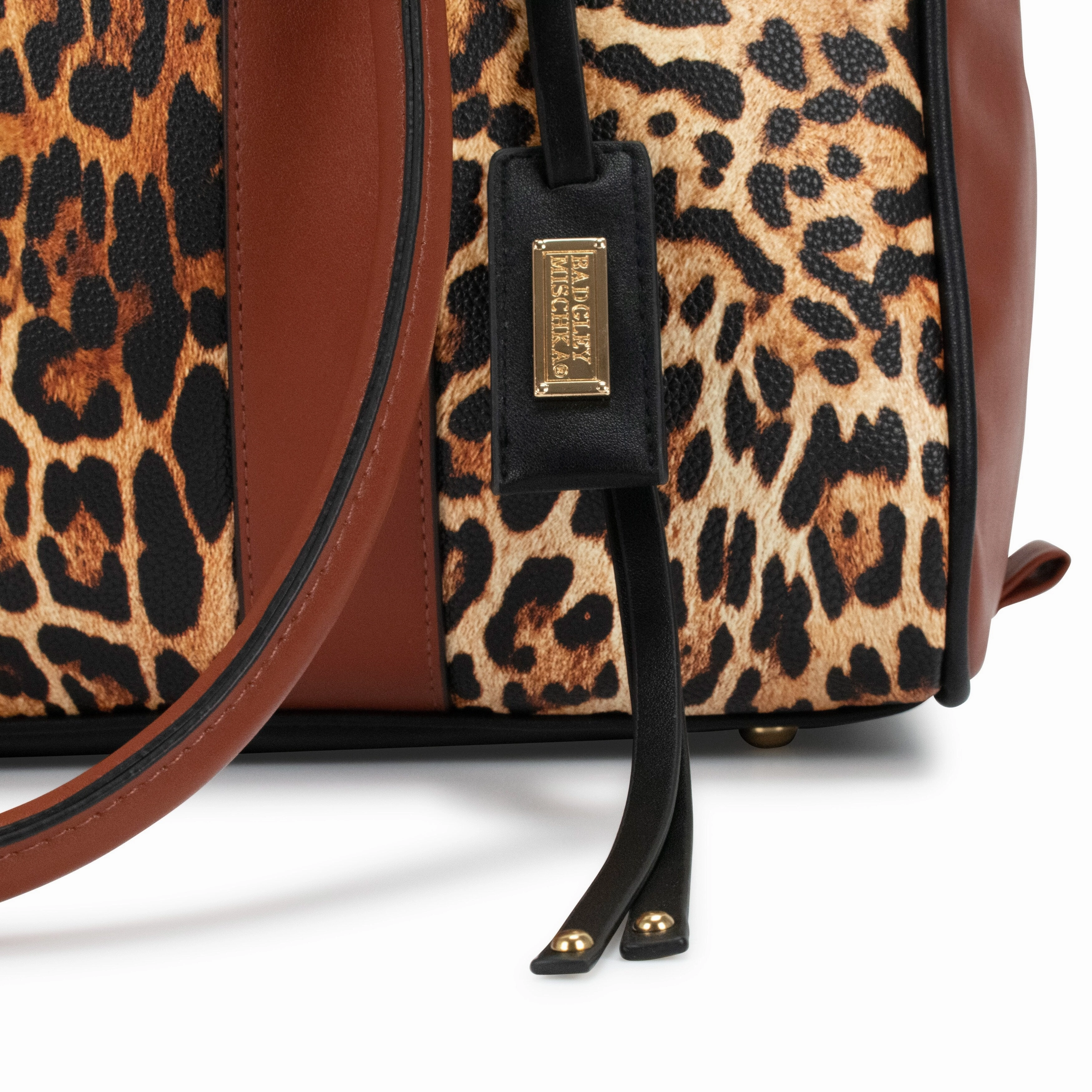Badgley Mischka Leopard Vegan Leather Weekender Tote Bag