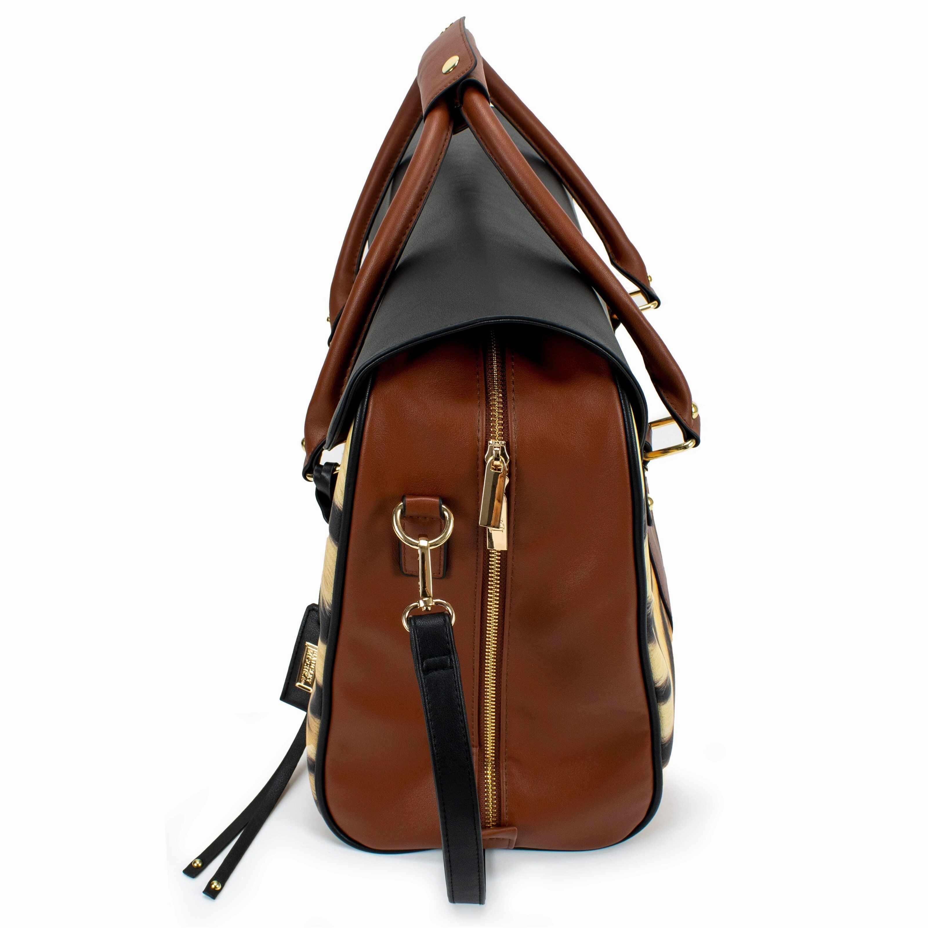 Badgley Mischka Leopard Vegan Leather Weekender Tote Bag