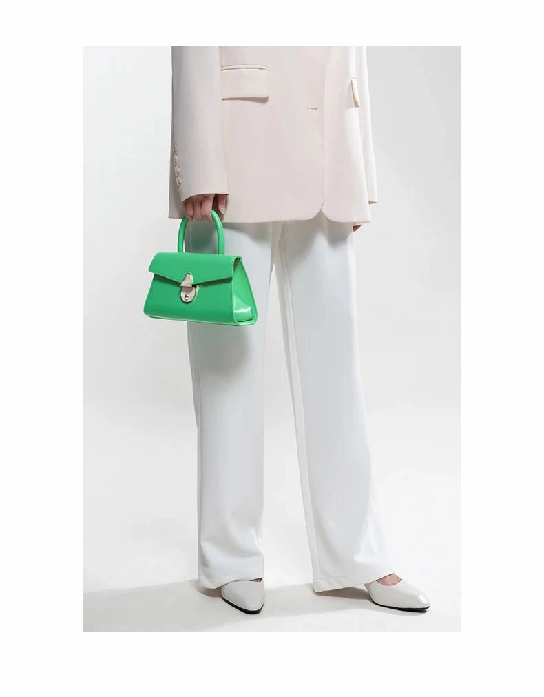 BAFELLI Mini Green Leather Handbag