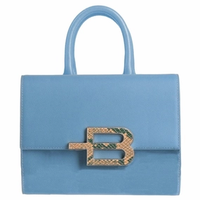 Baldinini Trend Elegant Light Blue Calfskin Women's Handbag
