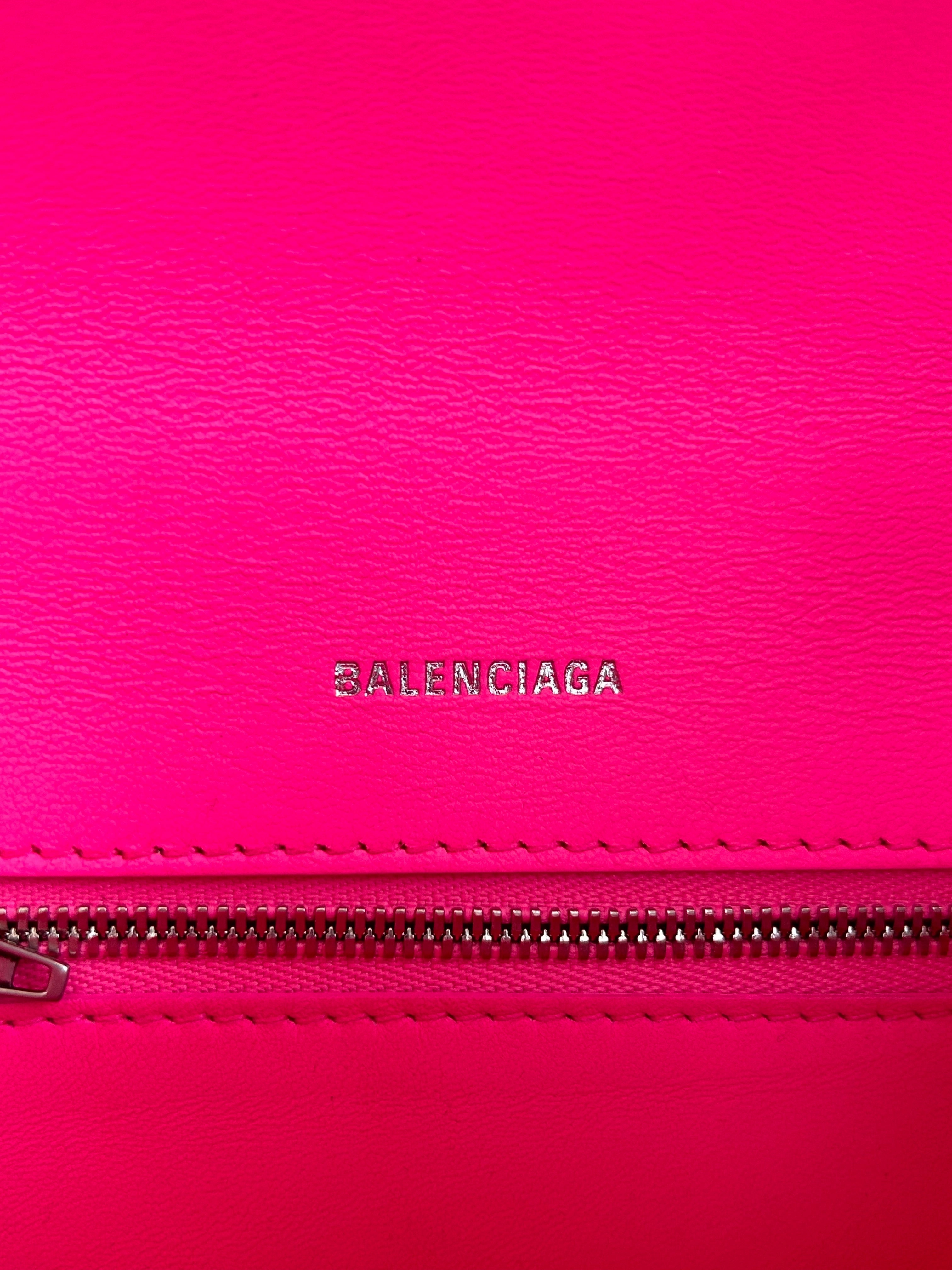 Balenciaga Pink Hourglass Small Handle Bag