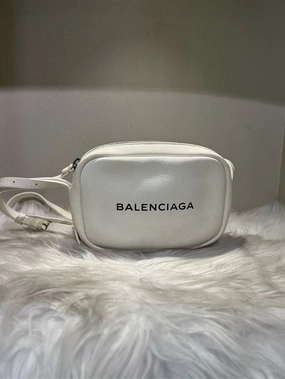 Balenciaga Strap Leather White Crossbody Bag