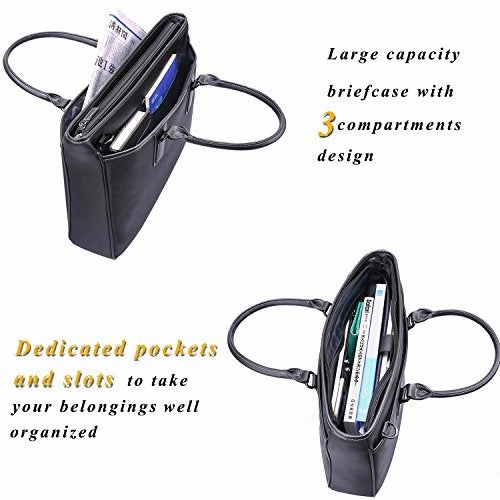 Banuce Mens Black Waterproof Nylon 14" Laptop Messenger Bag Business Briefcase A4 Shoulder Tote