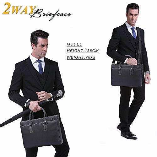 Banuce Mens Black Waterproof Nylon 14" Laptop Messenger Bag Business Briefcase A4 Shoulder Tote