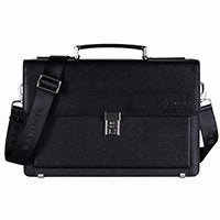 Banuce Vintage Genuine Leather Briefcase for Men Lock Lawyer Attache Case Laptop Messenger Bag