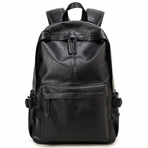 Baosha Bp-08 Top Pu Leather Laptop Backpack School College Rucksack Bag Black