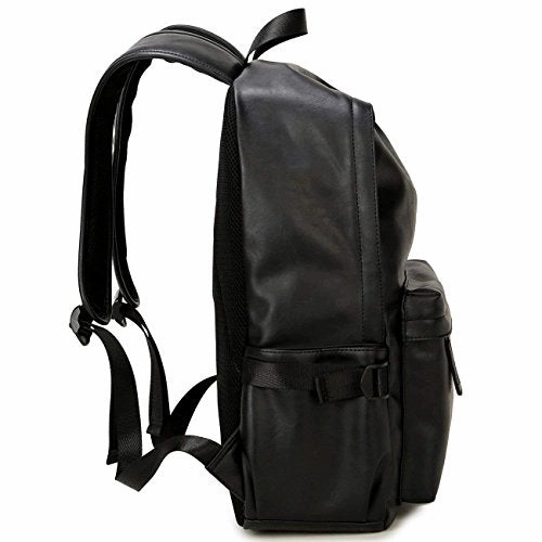 Baosha Bp-08 Top Pu Leather Laptop Backpack School College Rucksack Bag Black