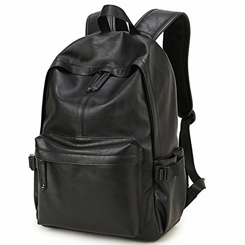 Baosha Bp-08 Top Pu Leather Laptop Backpack School College Rucksack Bag Black