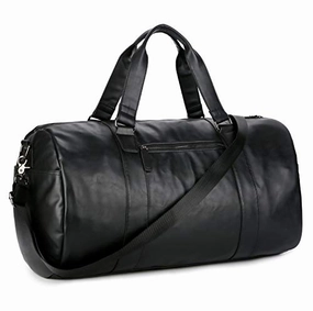 Baosha Hb-02 Pu Leather Travel Bag Weekender Overnight Bag Carry On For Men (Black)