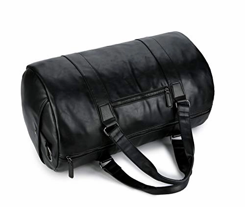 Baosha Hb-02 Pu Leather Travel Bag Weekender Overnight Bag Carry On For Men (Black)