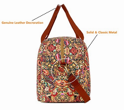 Baosha Hb-32 Canvas Travel Duffel Bag Weekender Overnight Bag Carry On Oversized For Ladies Women