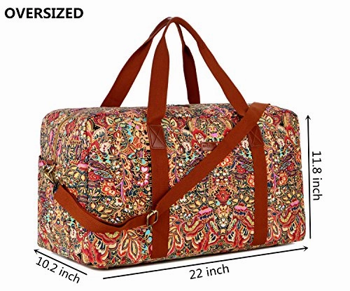 Baosha Hb-32 Canvas Travel Duffel Bag Weekender Overnight Bag Carry On Oversized For Ladies Women