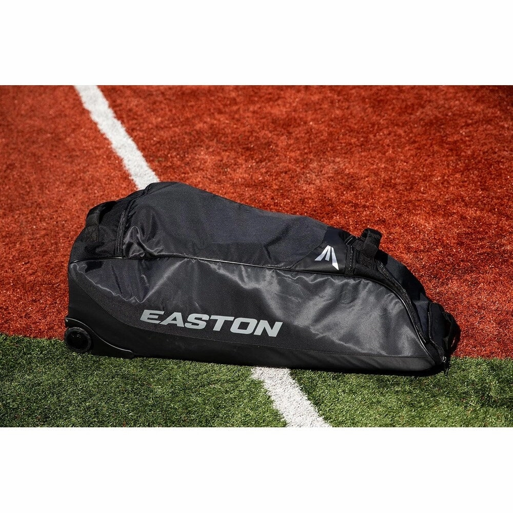 Baseball & Fastpitch Softball Dugout Wheeled Bag, One Size, Black