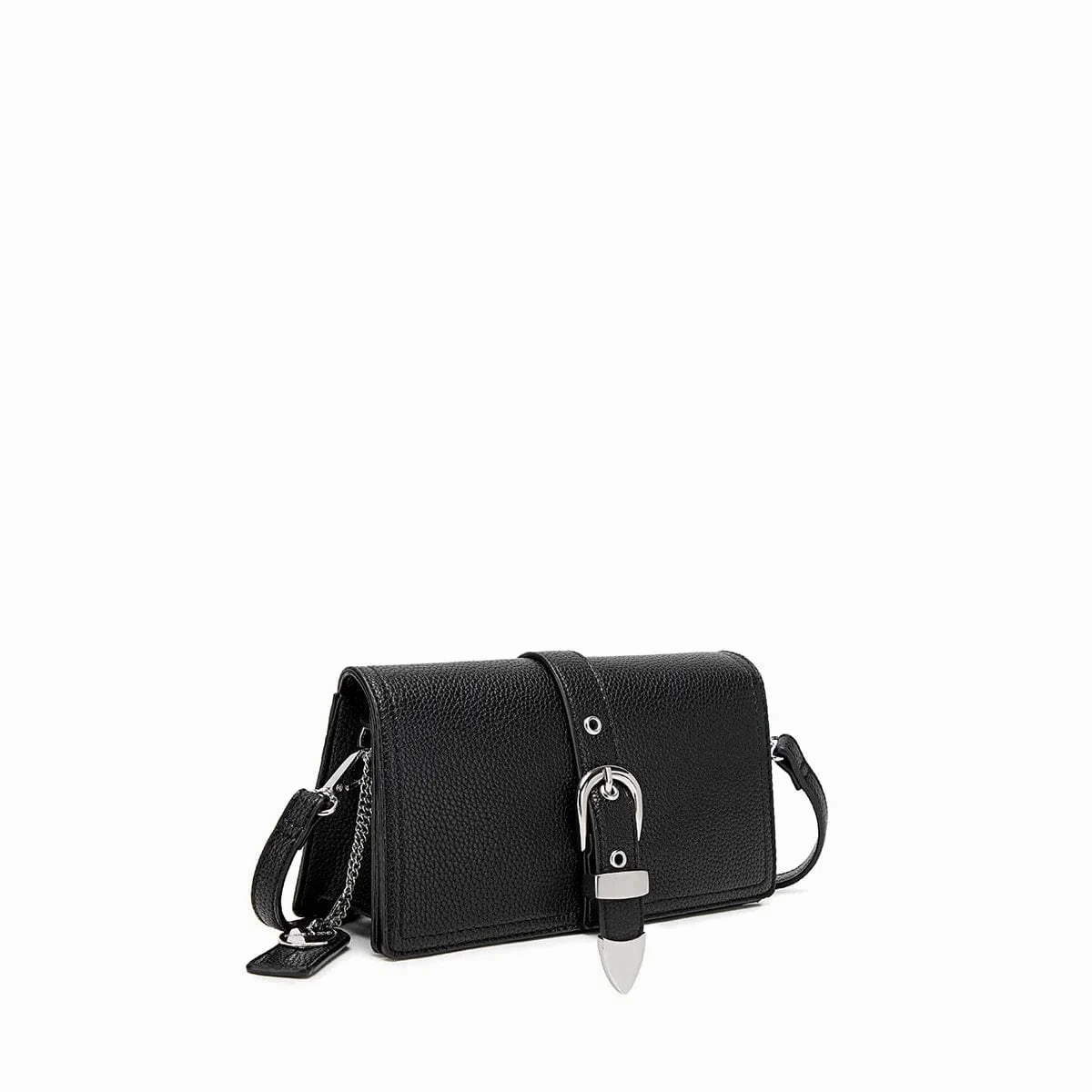 Beau Vegan Leather Crossbody Bag | Black Pebbled