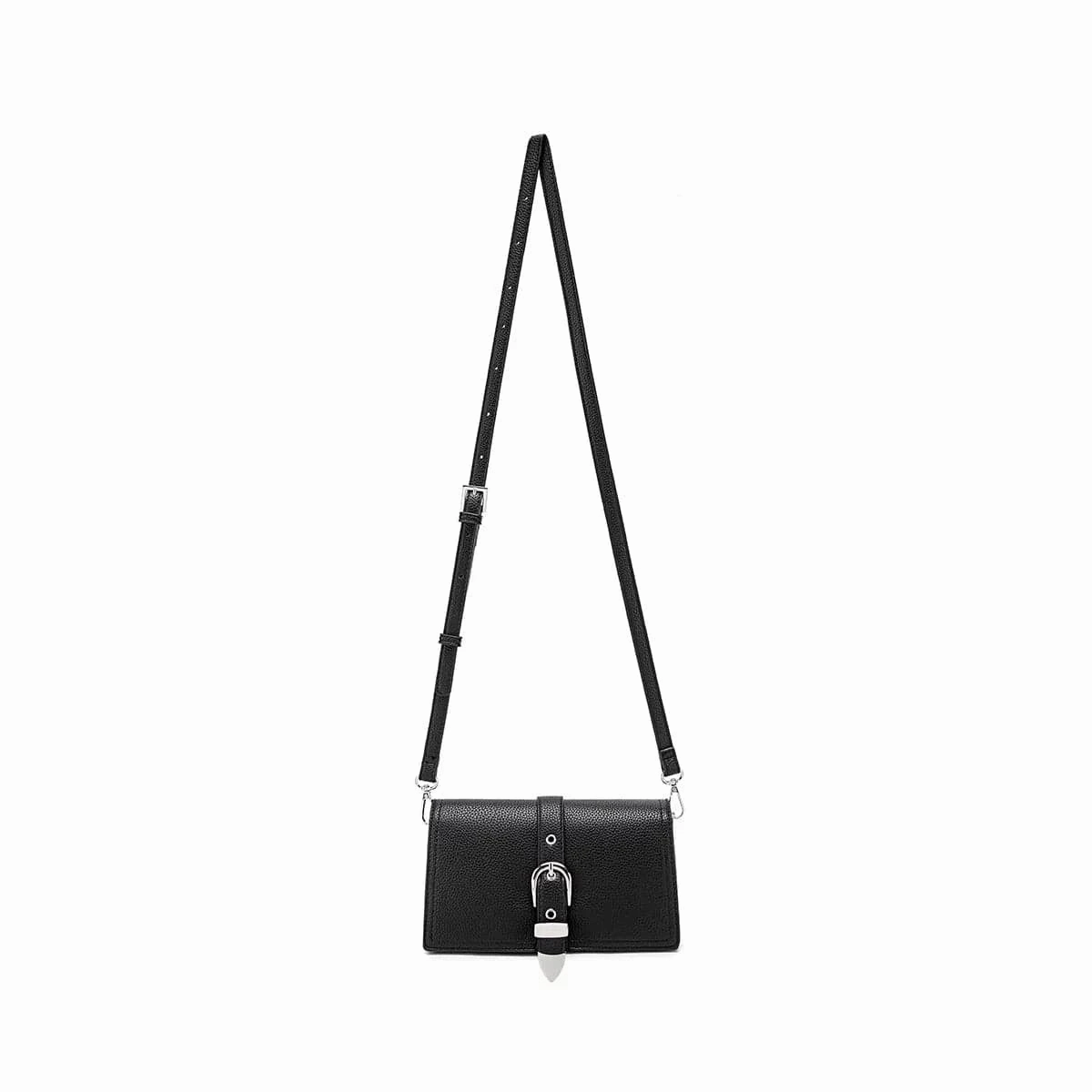 Beau Vegan Leather Crossbody Bag | Black Pebbled