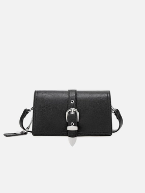 Beau Vegan Leather Crossbody Bag | Black Pebbled