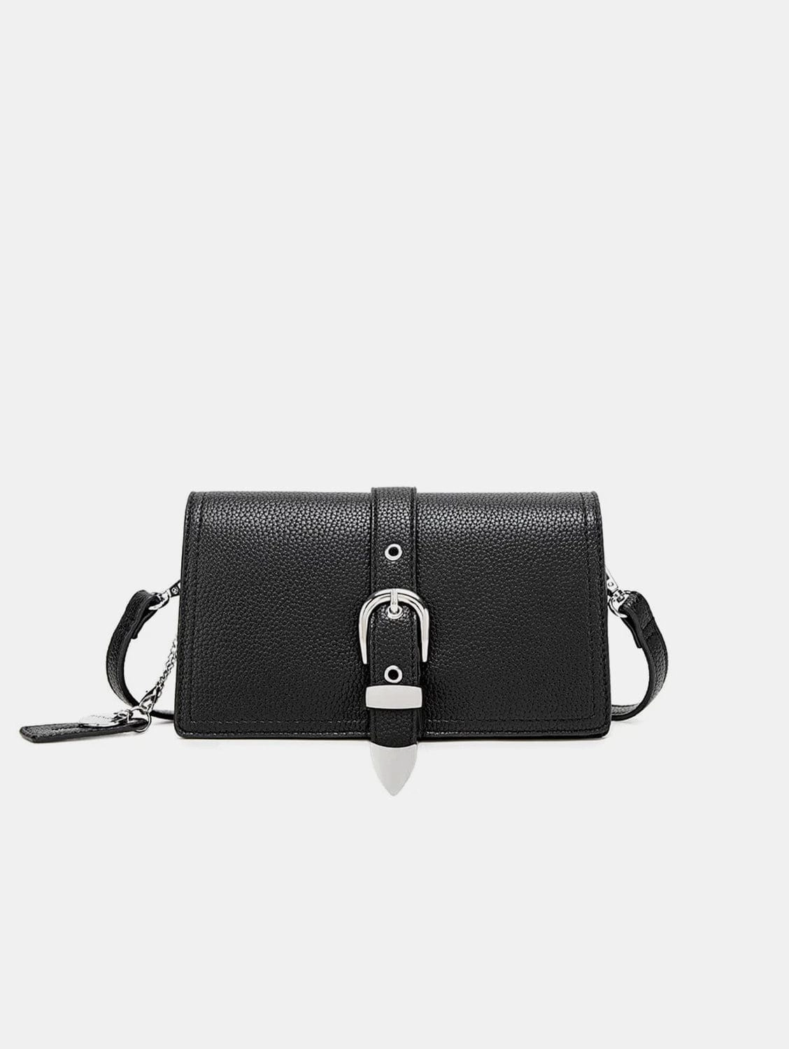 Beau Vegan Leather Crossbody Bag | Black Pebbled