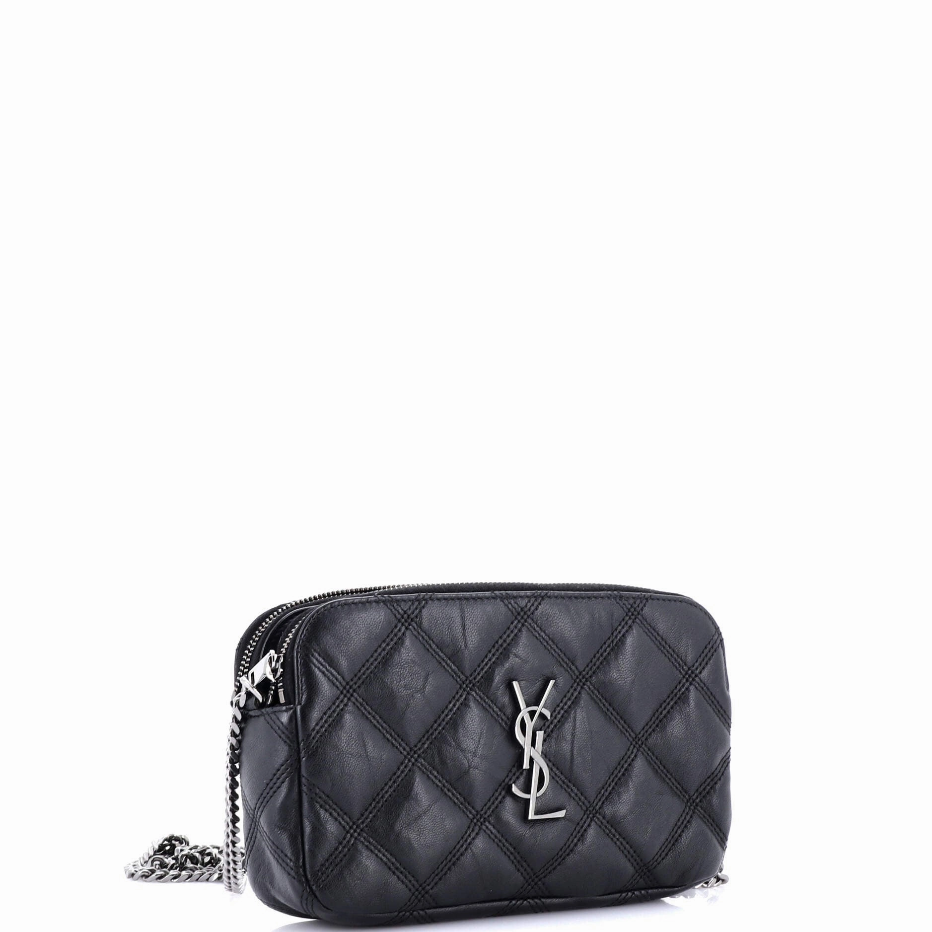 Becky Double Zip Crossbody Bag Quilted Leather Mini