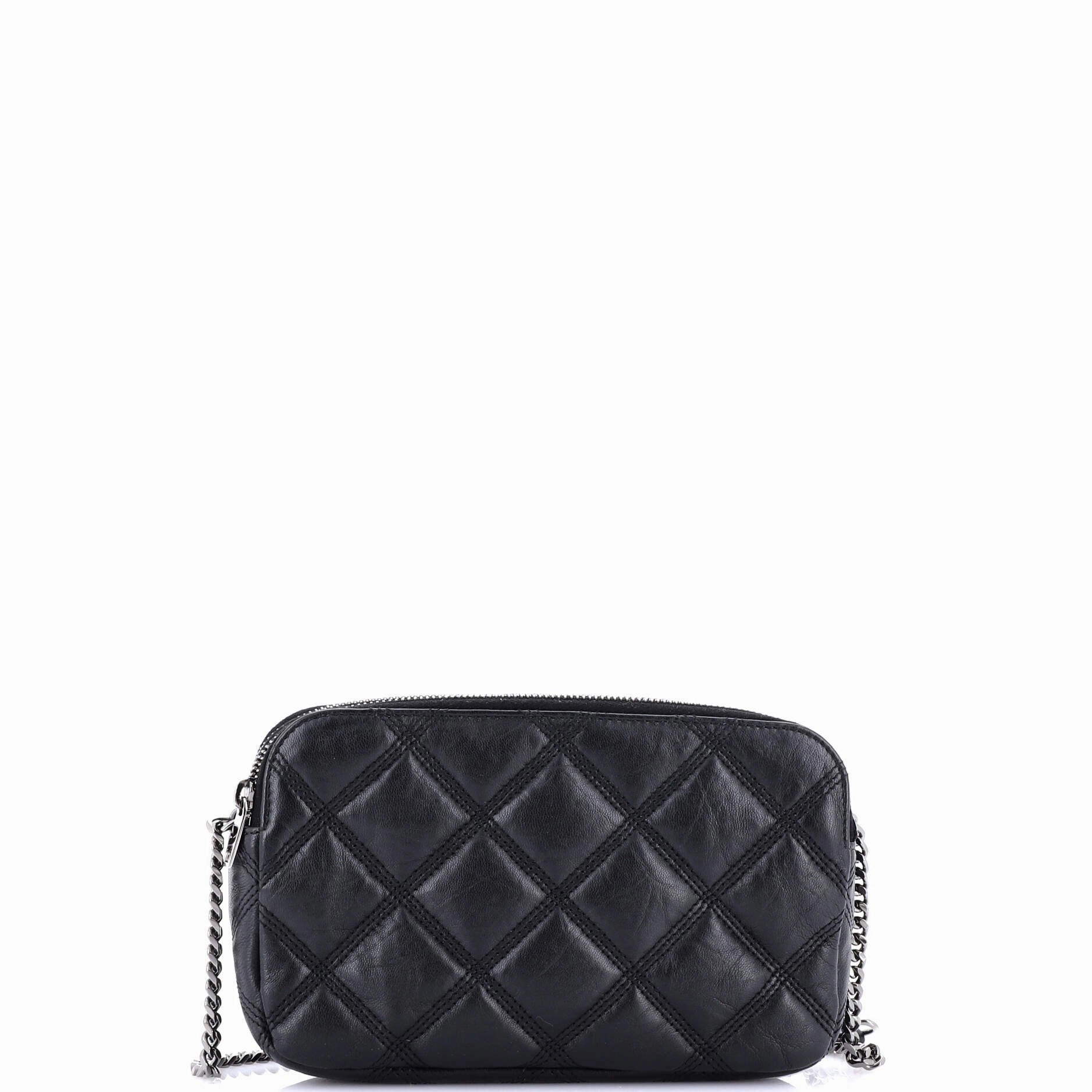 Becky Double Zip Crossbody Bag Quilted Leather Mini