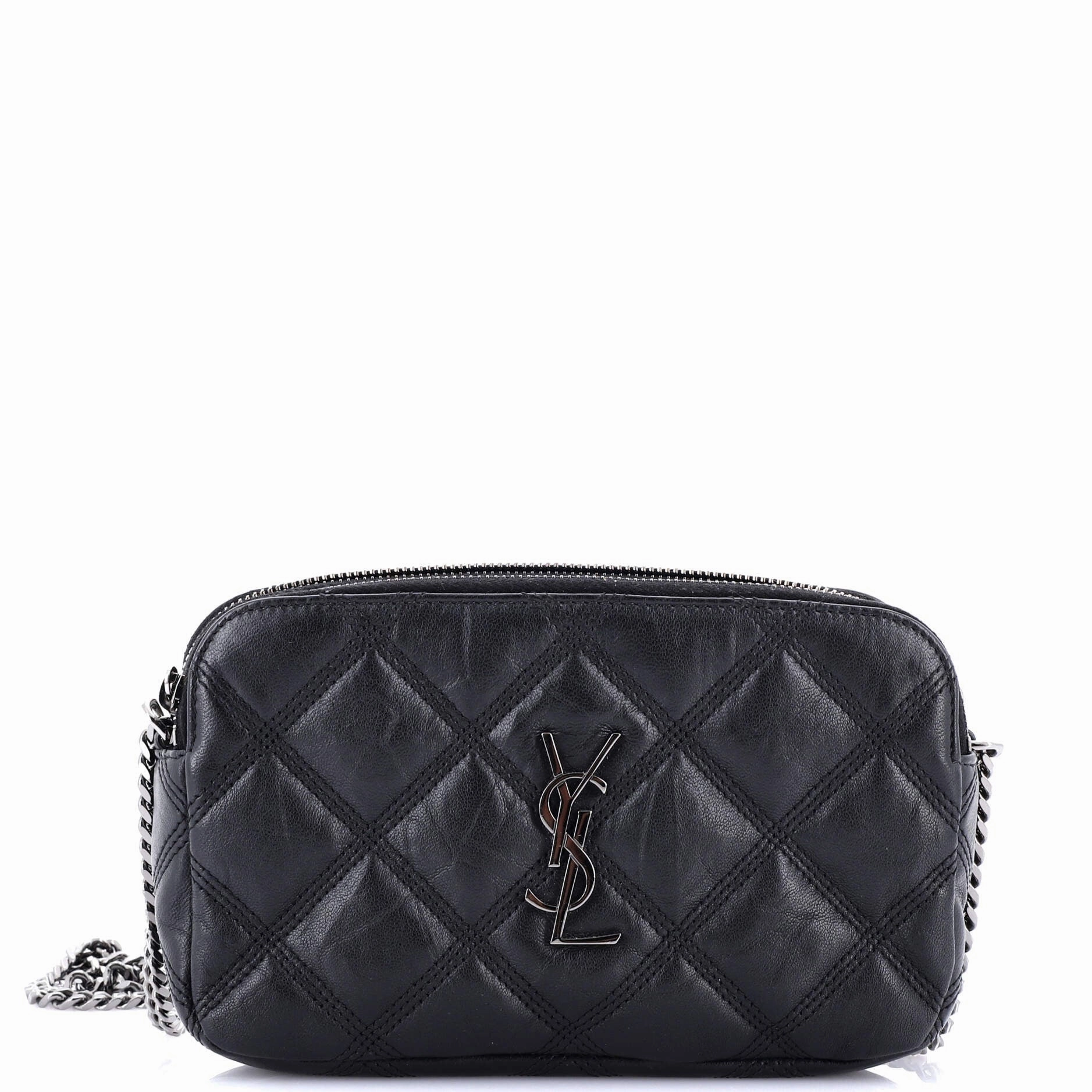 Becky Double Zip Crossbody Bag Quilted Leather Mini