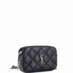 Becky Double Zip Crossbody Bag Quilted Leather Mini