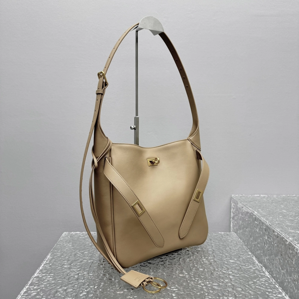 Bel Air Small Hobo Bag in Latte Leather Shoulder Bag for Women