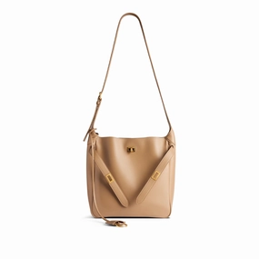 Bel Air Small Hobo Bag in Latte Leather Shoulder Bag for Women