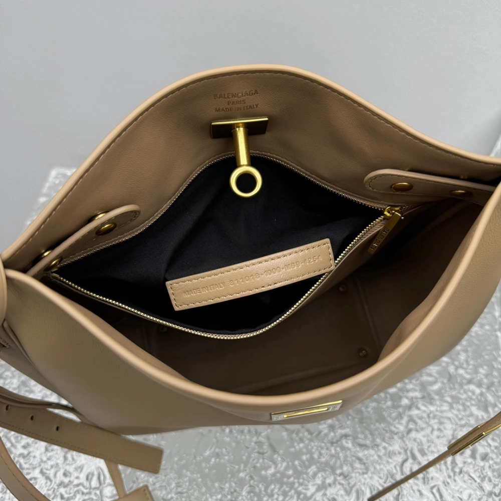 Bel Air Small Hobo Bag in Latte Leather Shoulder Bag for Women