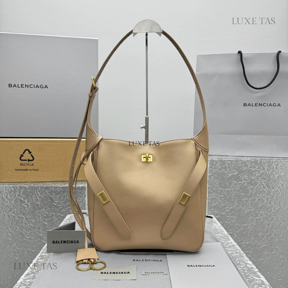 Bel Air Small Hobo Bag in Latte Leather Shoulder Bag for Women