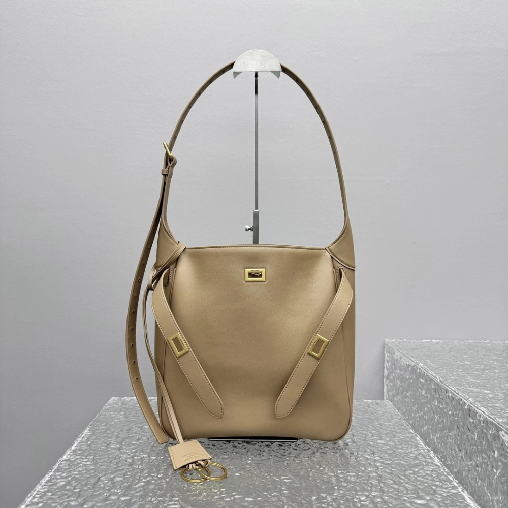 Bel Air Small Hobo Bag in Latte Leather Shoulder Bag for Women