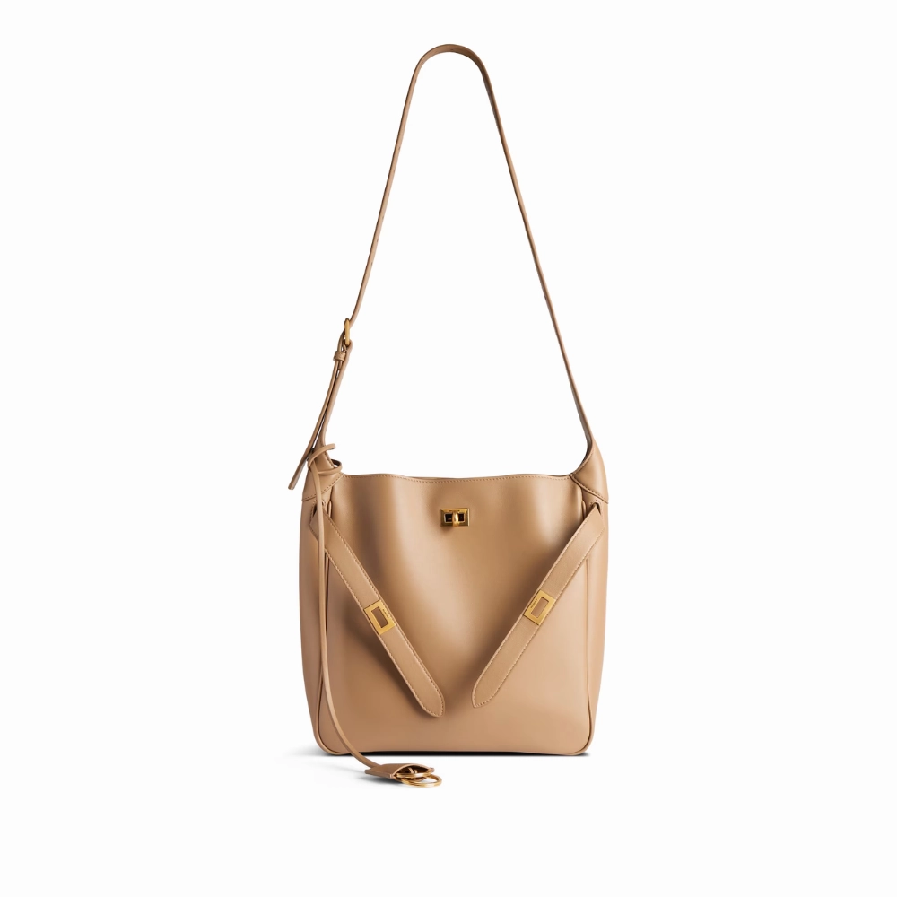 Bel Air Small Hobo Bag in Latte Leather Shoulder Bag for Women