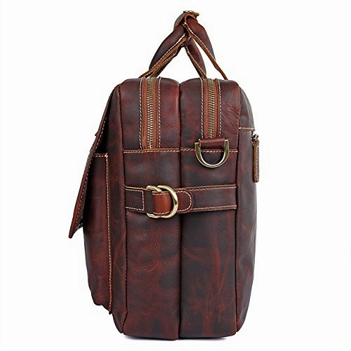 Berchirly Leather Messenger Hand Bag Laptop Bag Satchel Bag School Bag Totes