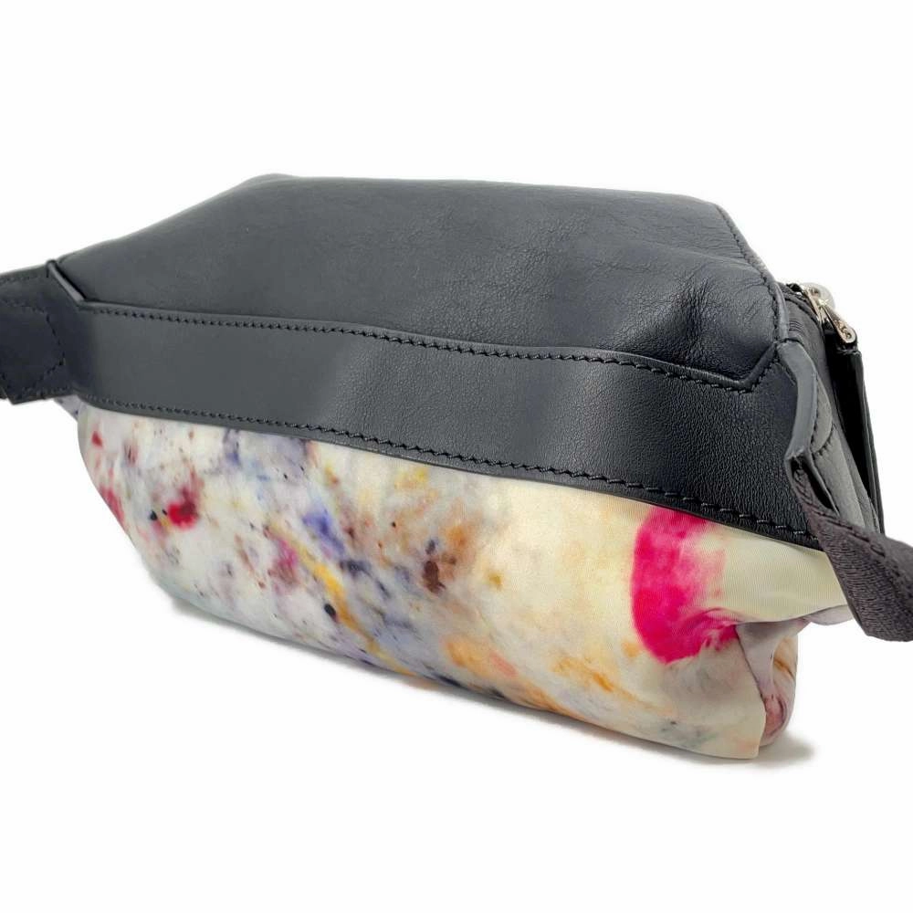 Berluti Crossbody Bag Black/White/Multicolor Leather Nylon