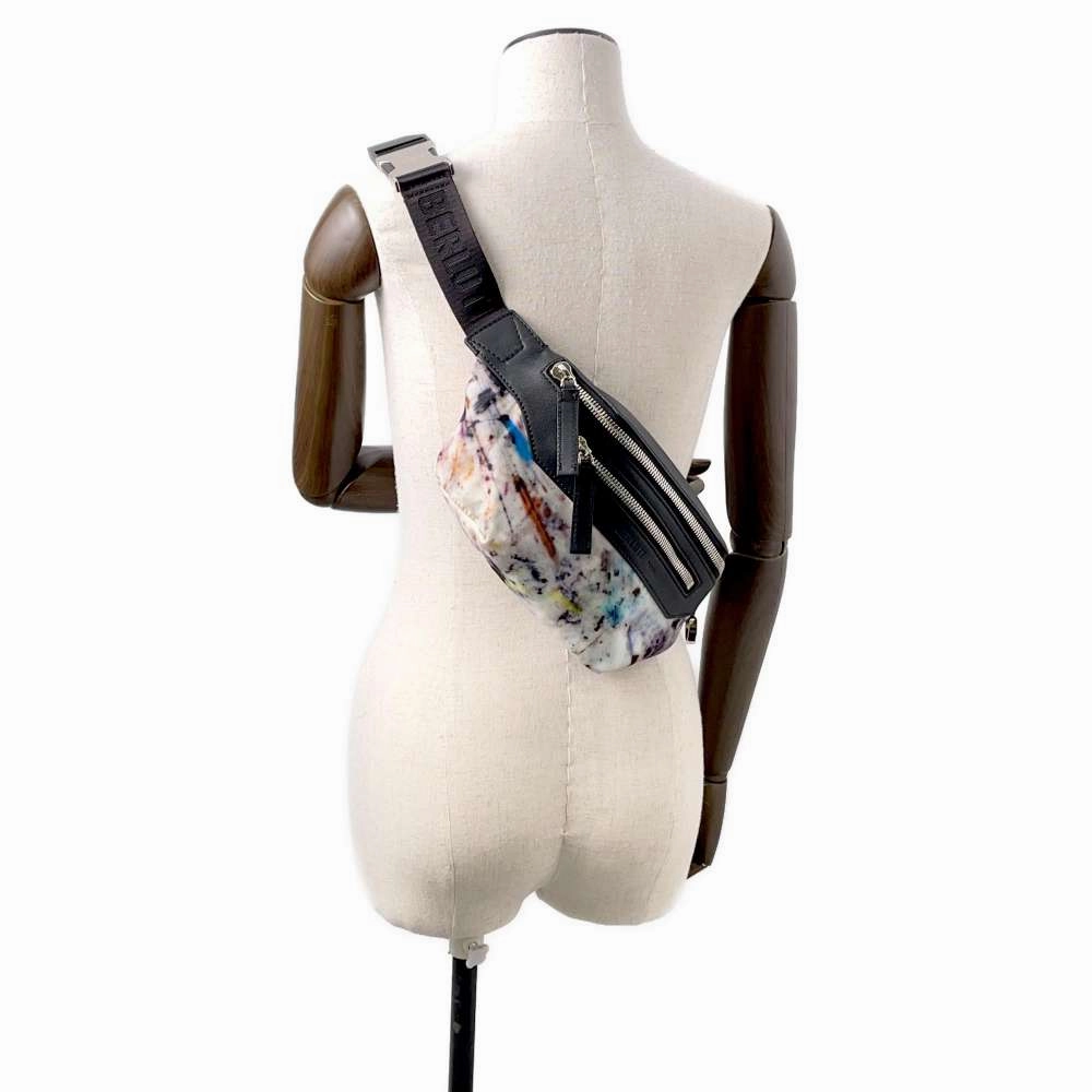 Berluti Crossbody Bag Black/White/Multicolor Leather Nylon