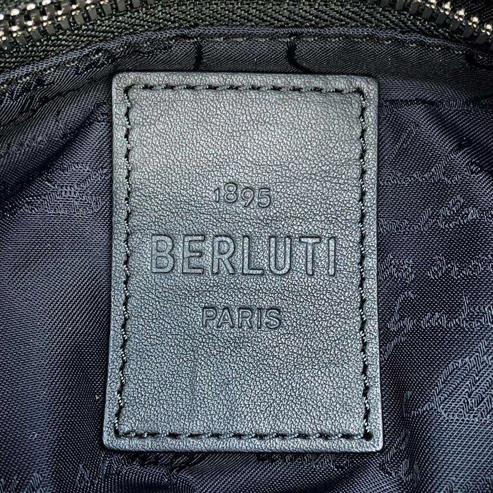 Berluti Crossbody Bag Black/White/Multicolor Leather Nylon