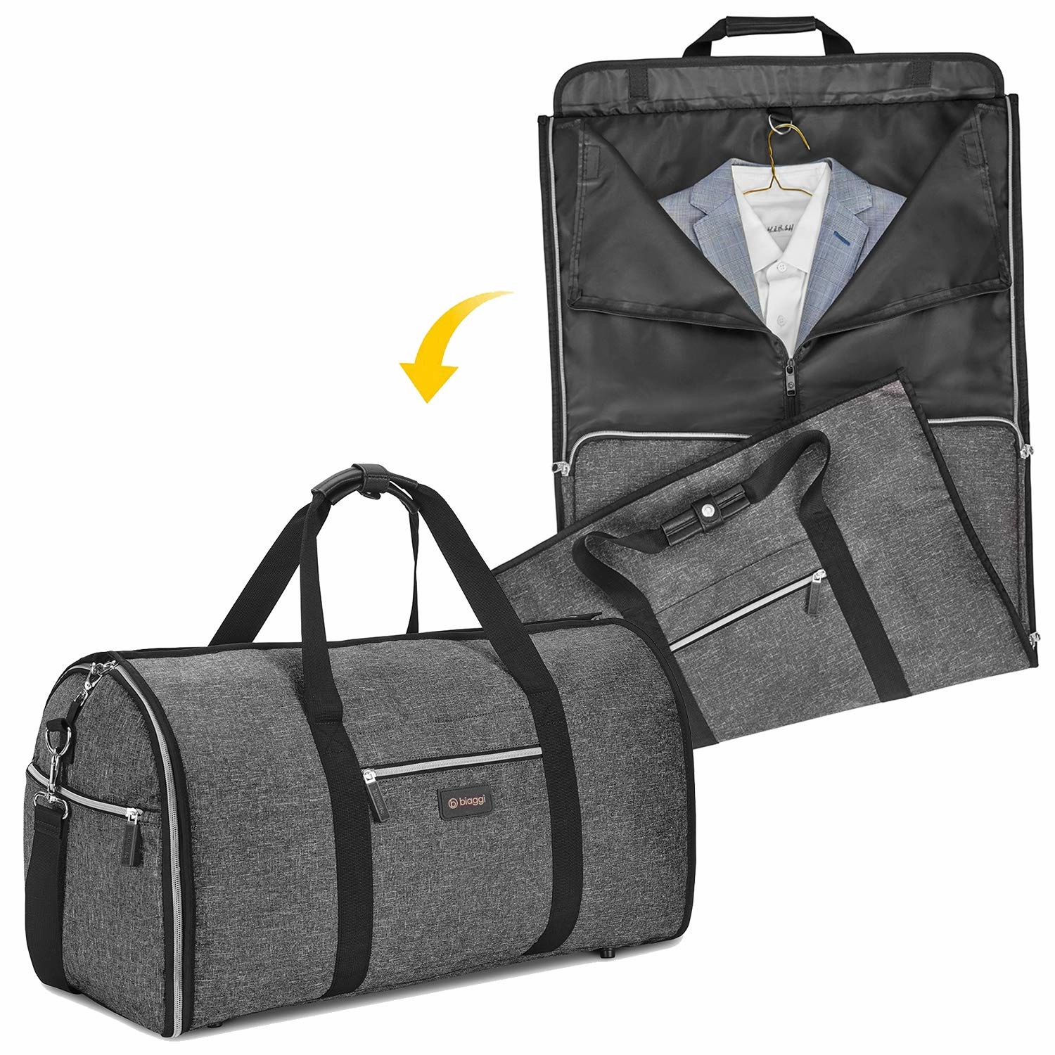 Biaggi Luggage Hangeroo Pro, Garment Bag   Duffel, Charcoal