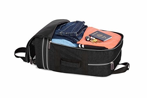 Biaggi Luggage Zipsak Boost! Expandable Carry On - 22" Expands To 28", Black