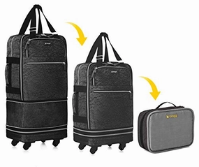 Biaggi Luggage Zipsak Boost! Expandable Carry On - 22" Expands To 28", Black