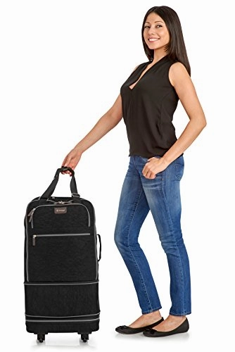 Biaggi Luggage Zipsak Boost! Expandable Carry On - 22" Expands To 28", Black
