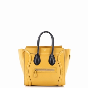 Bicolor Luggage Bag Leather Micro