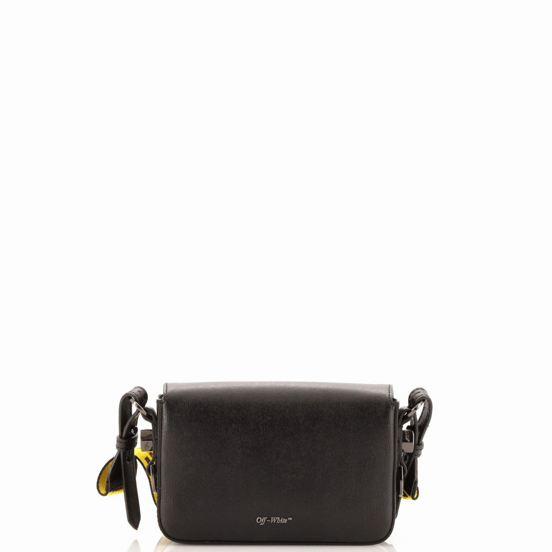 Binder Clip Flap Bag Striped Leather Mini