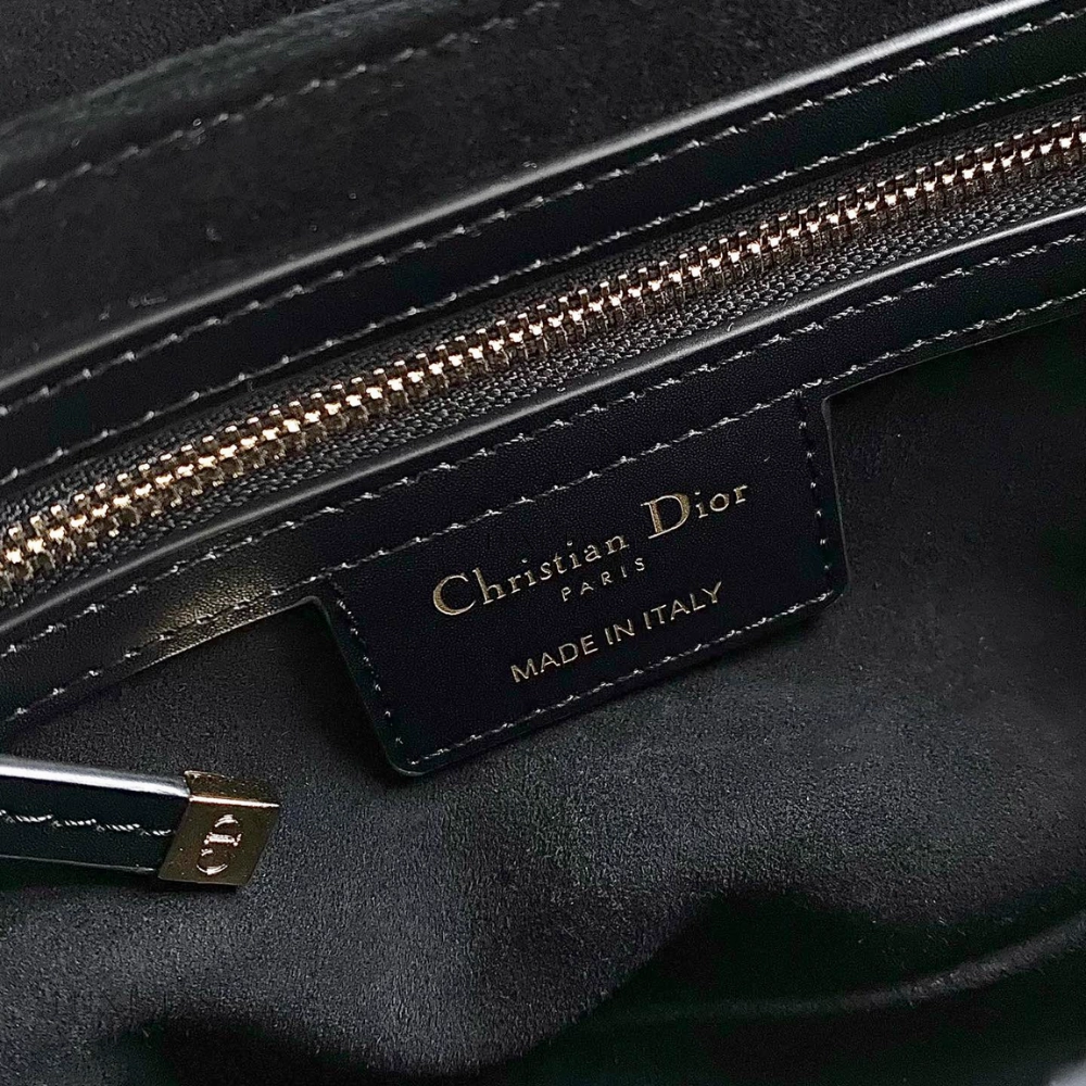 Black CD Signature Bag With Strap Leather Crossbody Bag for Women